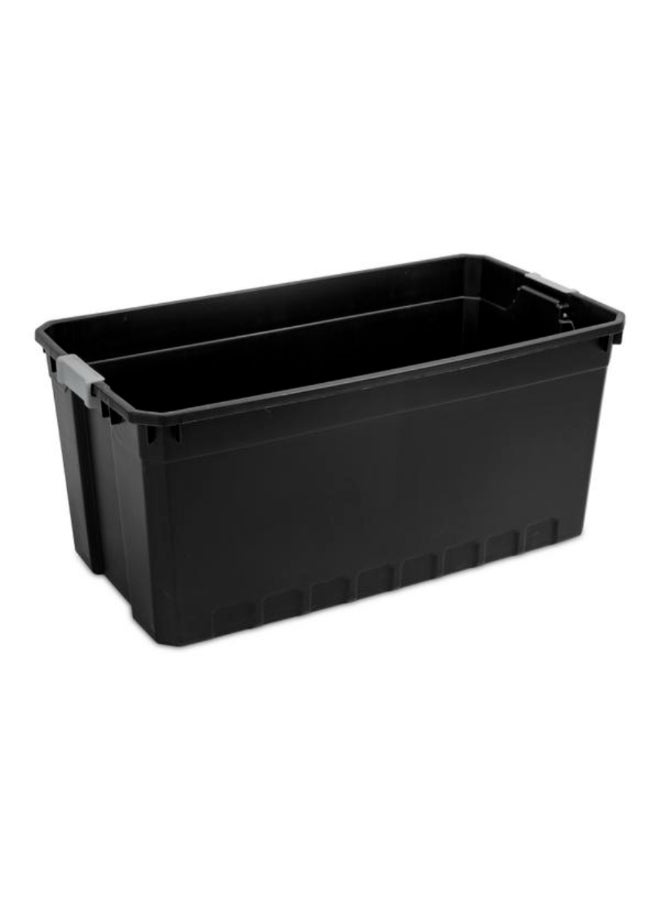 Sterilite Latch Closure Rectangular Stacker Storage Tote Black and Grey 50 Gal 4387460 - Image 2